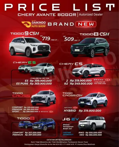 Pricelist Harga Chery kelapagadingbarat 2025